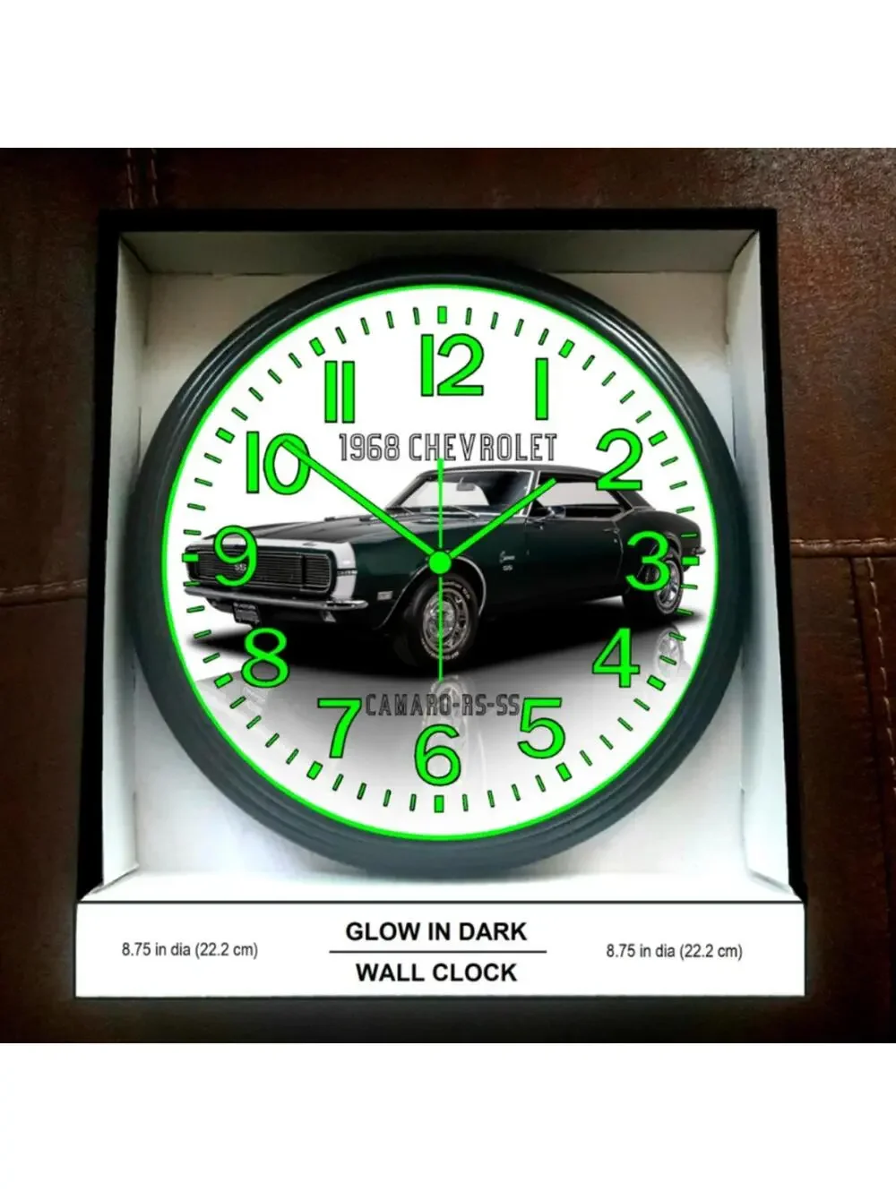 1968 Chevy Chevrolet Camaro RS SS Glow In The Dark Wall Clock New!